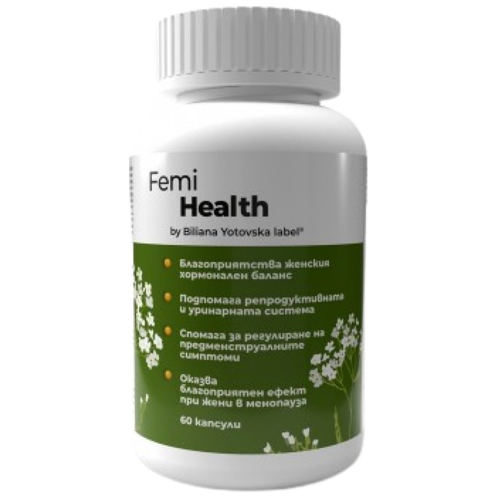 Supliment alimentar Biliana Yotovska Femi Health cu Maca, Dong Quai si Wild Yam, 60 capsule