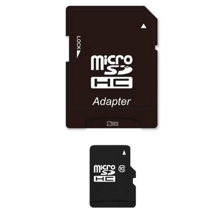 Карта памет SIKS 128 GB MicroSD, с включен SD адаптер, клас 10, висока скорост, съвместима с камера, видео, автомобилен DVR, камера за наблюдение, телефон, лаптоп, таблет, черна