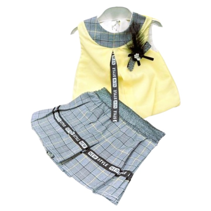 Set elegant New Style galben cu fustita