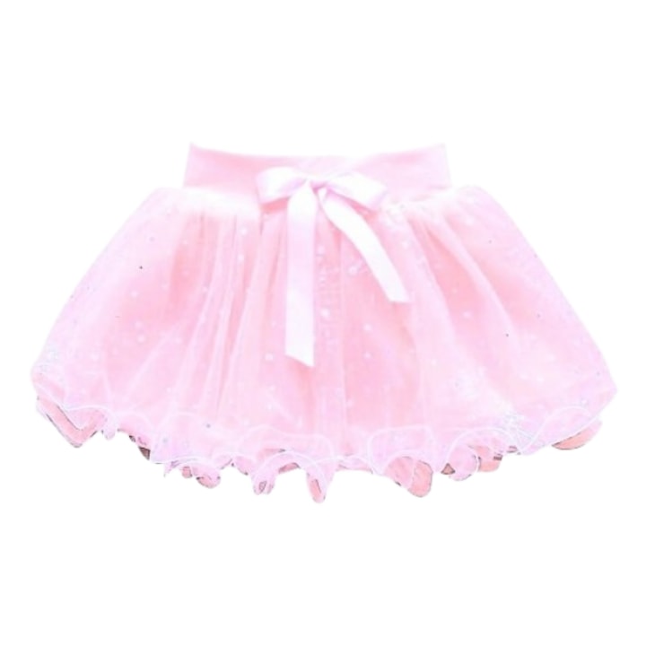 Fustita fete roz cu perlute