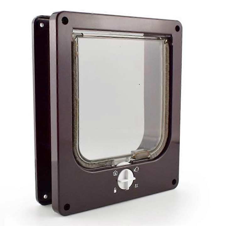 Вратичка за котки, 4 режима на заключване, XL, комплект кафе, мебели и аксесоари за транспортиране на домашни любимци