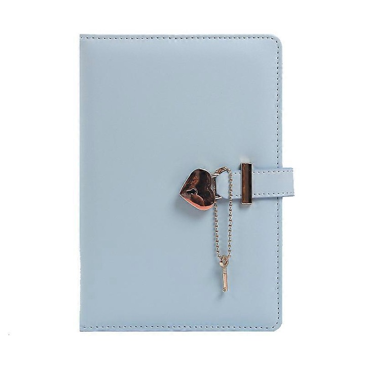Agenda cu lacat in forma de inima, organizator personal din piele, set pentru fete