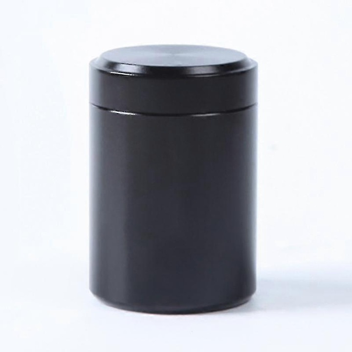 Set 2 cutii metalice etanse pentru depozitare ierburi, portabile, negre