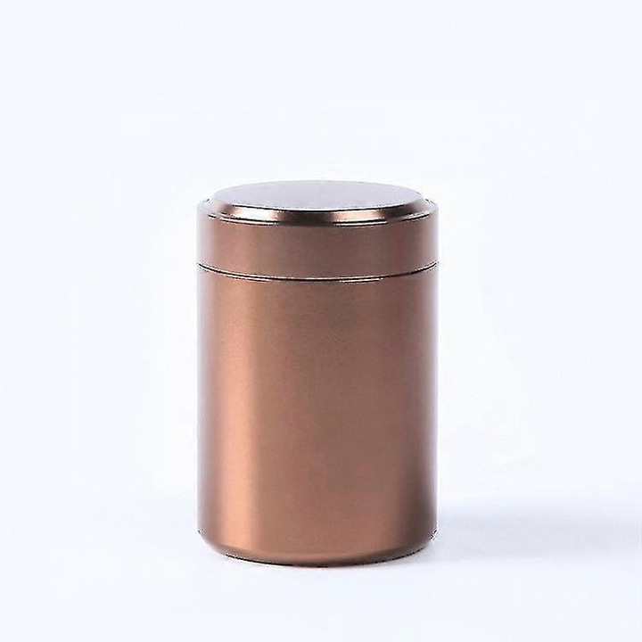 Set 2 recipiente metalice etansate pentru depozitare ierburi, calatorie, 10x10cm