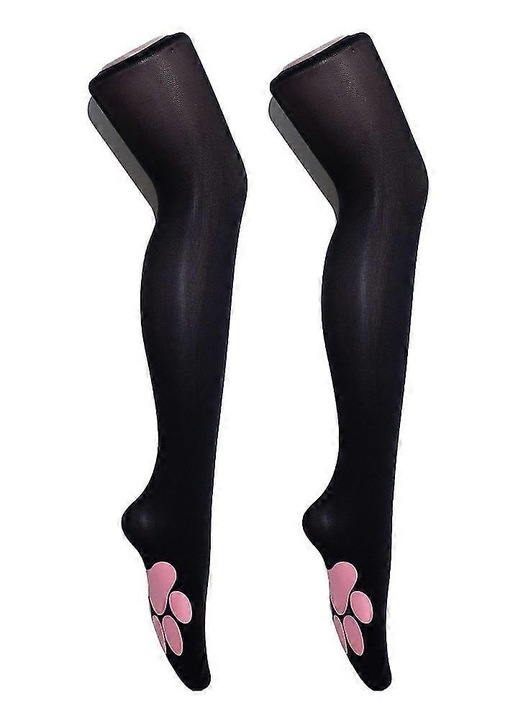 Дамски чорапи, Котешка лапа, черни, дълги над коляното