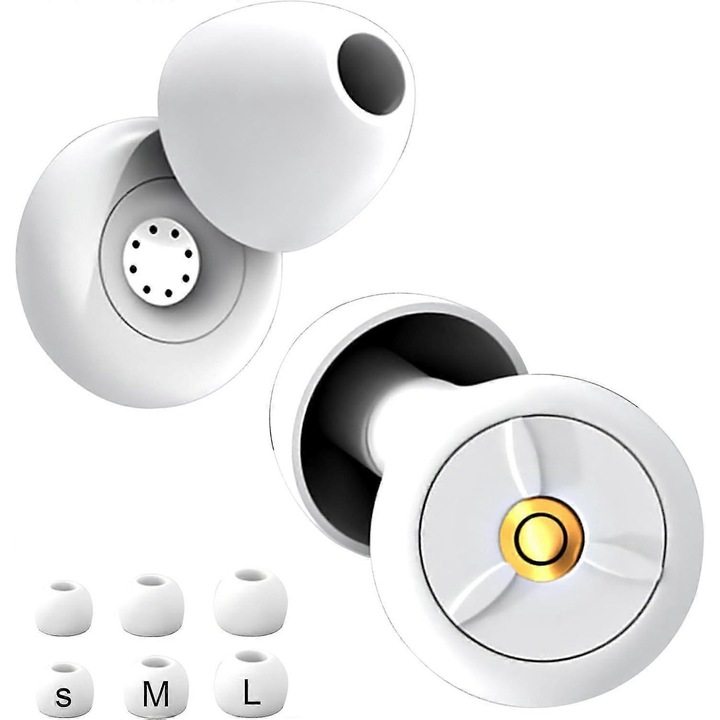 Dopuri pentru urechi din silicon moale, 28db, reutilizabile, albe