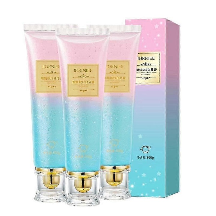 Паста за зъби с ниацинамид, комплект от 3 броя, за избелване на зъби