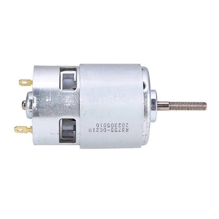 DC 755 motor, 12V, fűszegélynyíróhoz, nagy teljesítményű, ezüst színű, 1 db-os készlet.