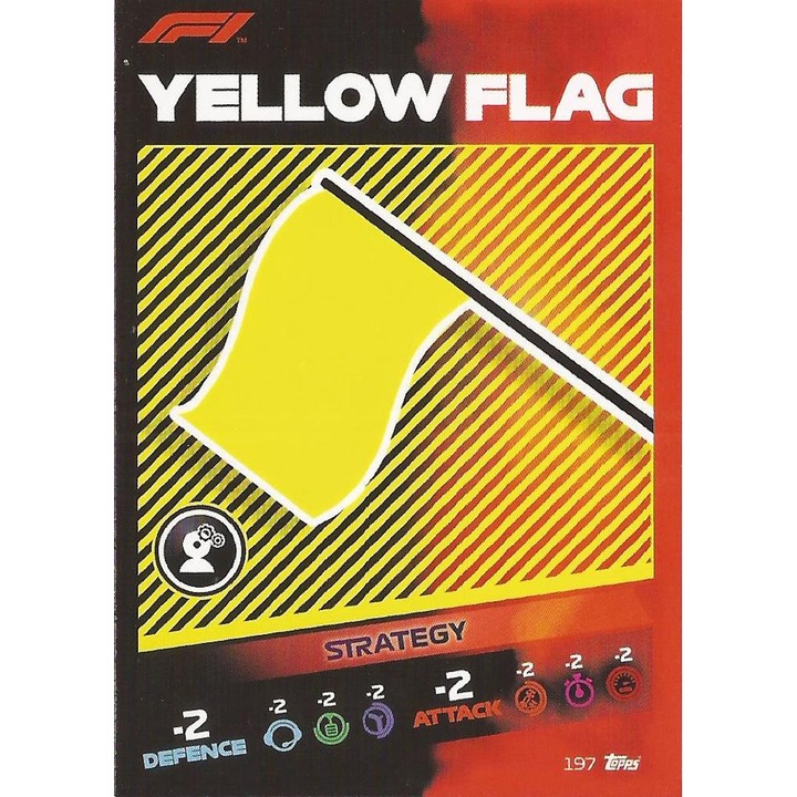 Joc de societate, Turbo Attax 2021, 197 Yellow Flag, set de carti de strategie