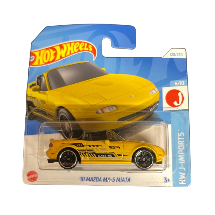 Masinuta Metalica Hot Wheels Mazda MX5 Miata 91 Galben 1:64