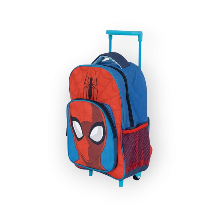 Ghiozdan Troller Spiderman, 36x 24 x12 cm, Bretele reglabile, Albastru/Rosu