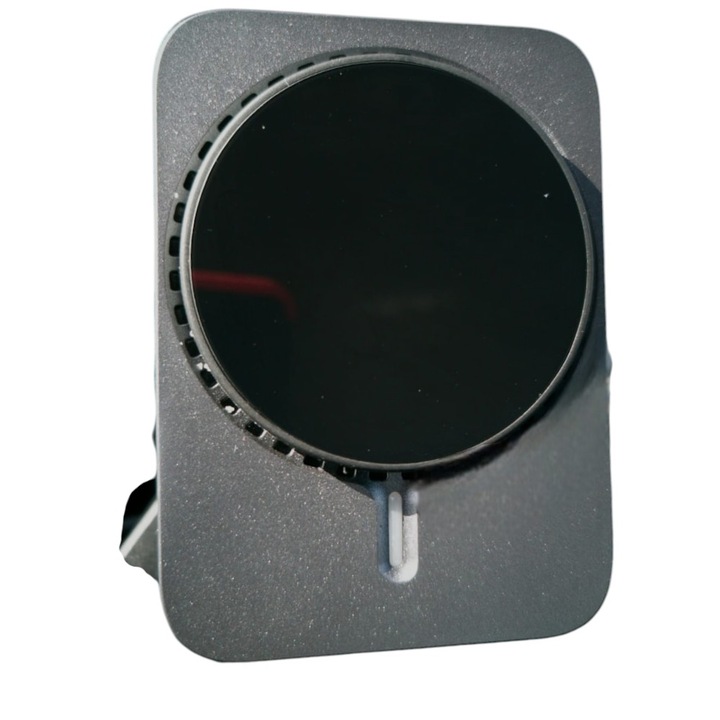 HCC059 Mágneses Autós Tartó 15 W-os Vezeték Nélküli Töltéssel és Aktív Hűtéssel Telefonhoz, USB-Type-C Kábellel, Szellőző Tartozék, Állítható Kar, Kompakt, Fekete/Ezüst