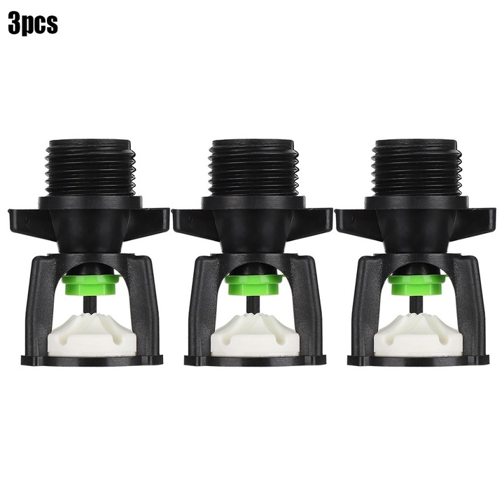 3 darabos öntöző szórófej készlet, 360°-ban forgatható, G1/2in, 1-4m, műanyag, 5.2x3.3cm