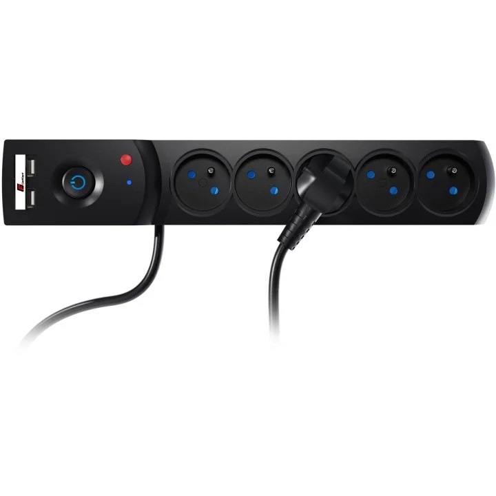 Удължителен кабел Getfort 5 USB изхода 3.2A черен 1.5 м