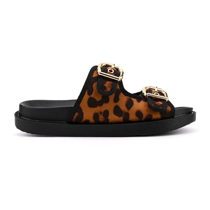 Papuci Casual De Dama, Din piele ecologica, SP115, Maro, 40