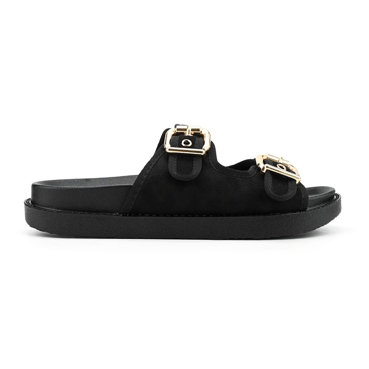 Papuci Casual De Dama, Din piele ecologica, SP115, Negru, 37