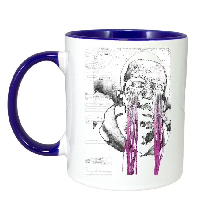Cana Artwork - Purple Tears, Cri-Flo, Ceramica, 330ml. Maner si interior Albastru