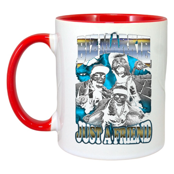 Cana Biz Markie, Cri-Flo, Ceramica, 330ml. Maner si interior Rosu