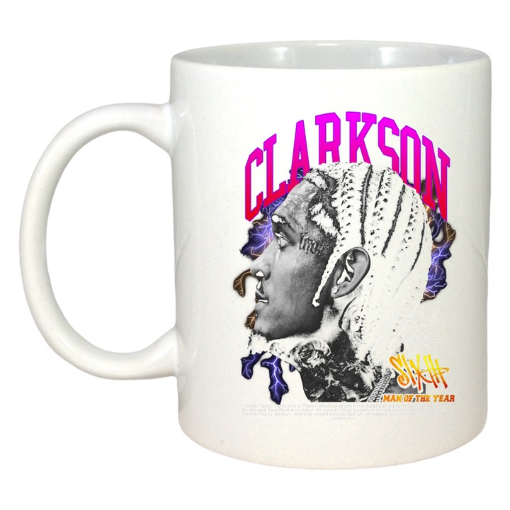 Cana Kelly Clarkson, Cri-Flo, Ceramica, 330ml. Maner si interior Alb