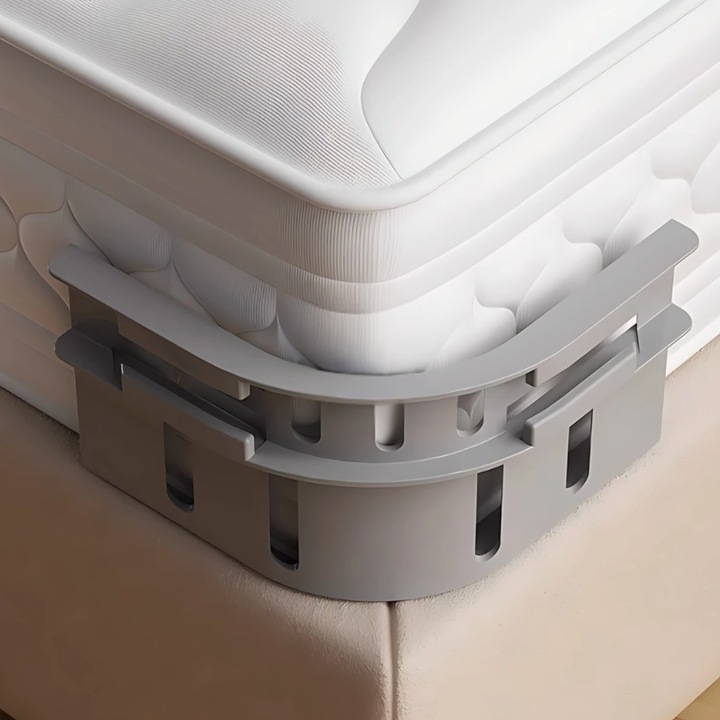 4 darabos lepedőtartó készlet, erős zárral, a lepedő ágyon tartásához, 11x14, 5x6, 5 cm, szürke