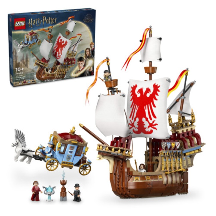 Set de constructie LEGO Harry Potter - Turneul Traimagic - Sosirea, 5 minifigurine, multicolor, 1229 piese, 44x39x17cm