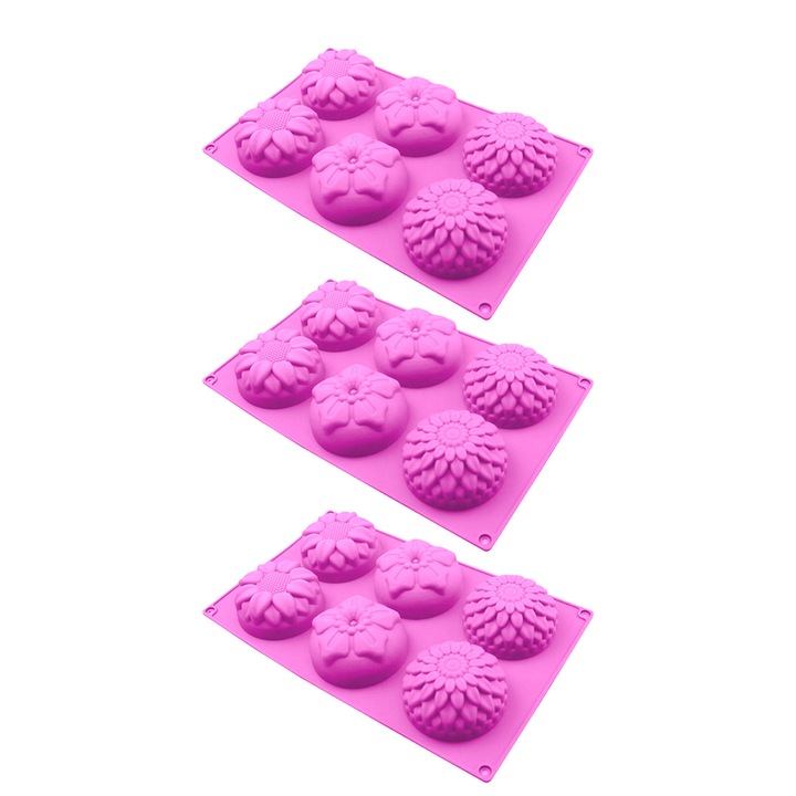 Szilikon virágsütőformák, szett, ellenáll a szélsőséges hőmérsékletnek, könnyen tisztítható