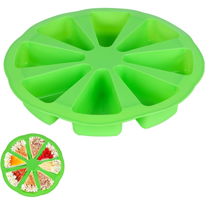 Forma de tort din silicon cu 8 puncte, verde, culoare: verde