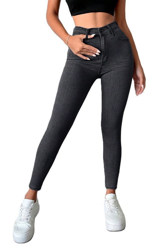 Blugi dama, Laulia, FJN220401CMD, gri, croiala stramti, cu talie