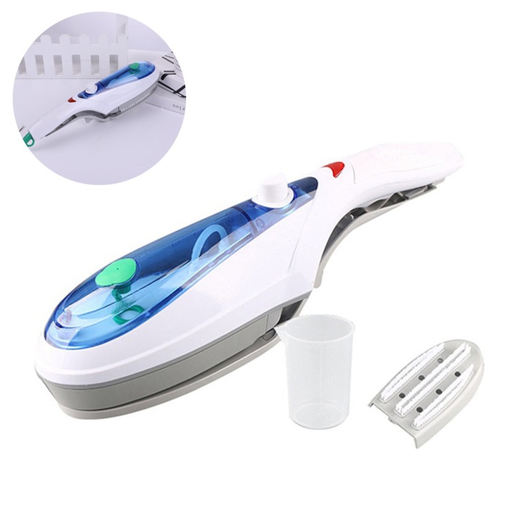 Aparat de calcat cu abur, 850W, albastru, 33x9.5cm, cu accesorii