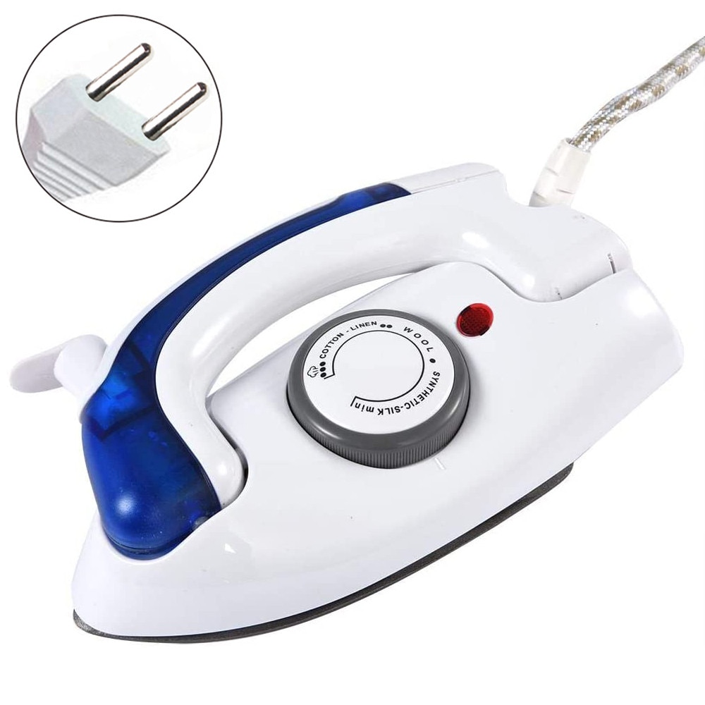 Fier de calcat mini, electric, 700W, 80ml, albastru si alb, 18x7.5x9cm