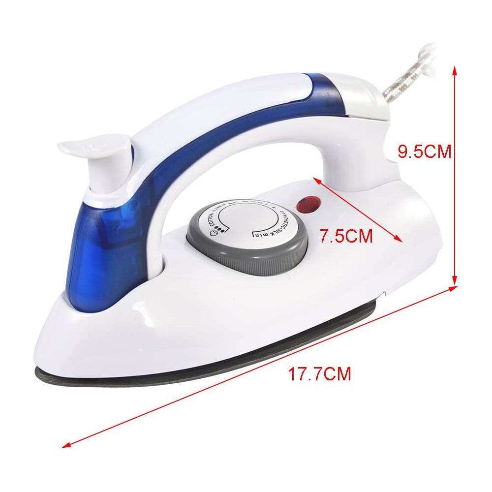Fier de calcat mini, electric, 700W, capacitate 80ml, albastru/alb