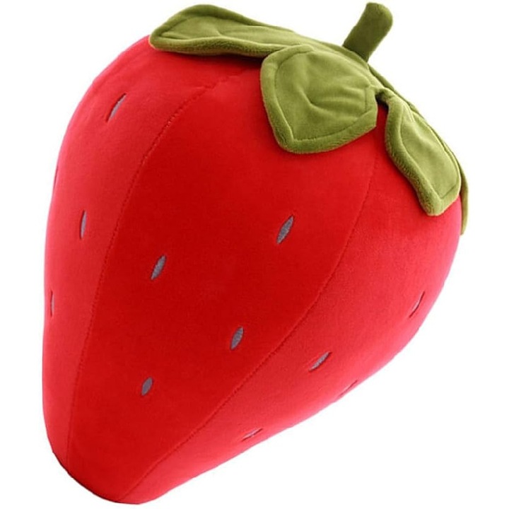 Perna draguta cu fructe pentru copii, umpluta cu capsuni, perna de plus super moale pentru fete, perna pentru scaun, jucarii pentru copii (rosu, 13 "7" /35 cm)