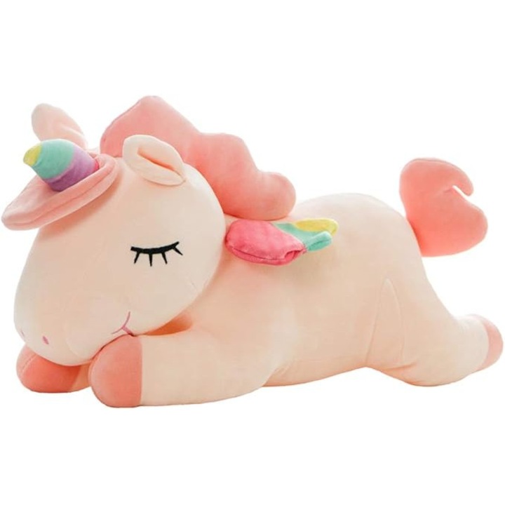 Animale de plus cu unicorn, perna de plus moale cu unicorn, cadouri pentru copii (roz, 30 cm)
