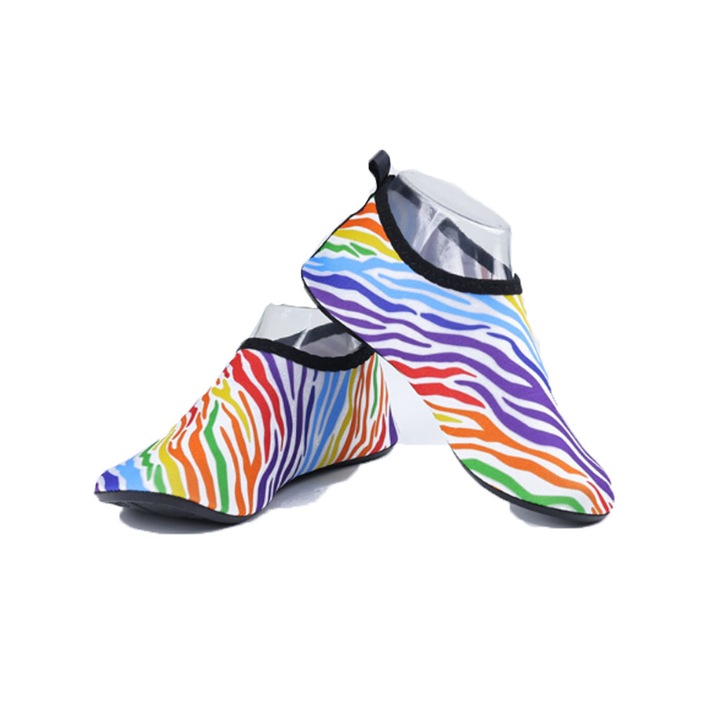 Унисекс водни обувки JUP 32030-11 O, TPR подметка, Бързосъхнеща материя, Супер леки и дишащи, За плаж, За гмуркане, С подвижна стелка, Бял/Многоцветен, Размер 40-41, XL, Умален, 24cm, 39-40 EU