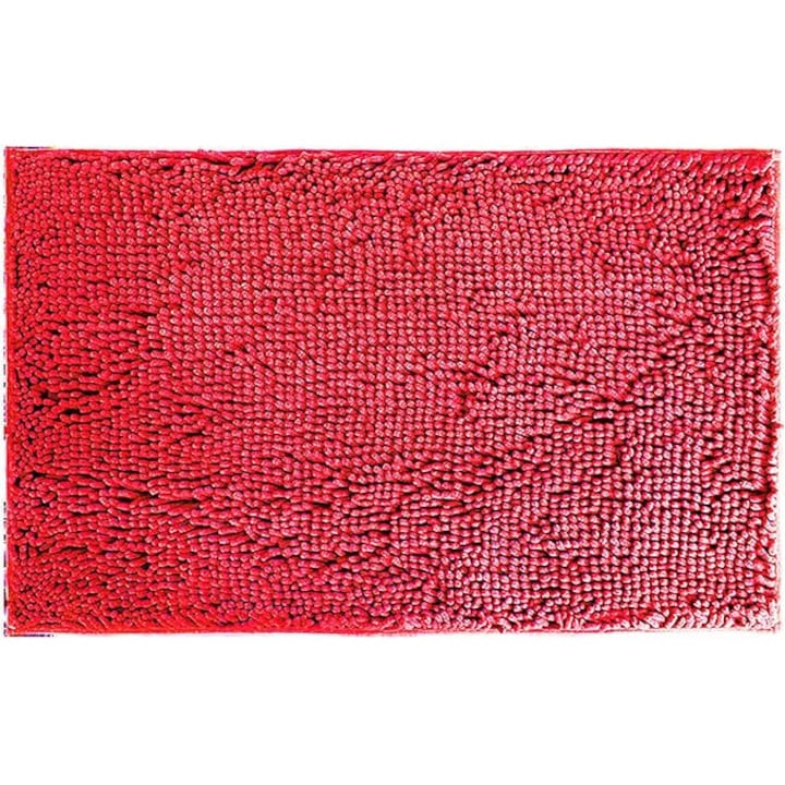 Covoare Shaggy pentru dormitor, covoare moderne pufoase din blana artificiala pentru decor de Craciun de iarna, covoras de baie dreptunghiular antiderapant, lavabil, absorbant de apa, perna, articole de baie - rosu 50 * 80 cm
