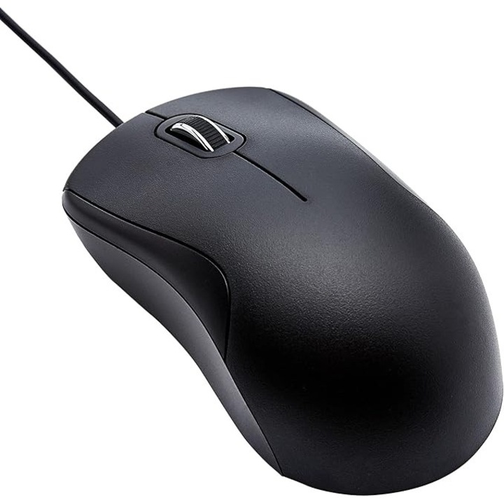 3 gombos egér USB kábellel, standard, fekete