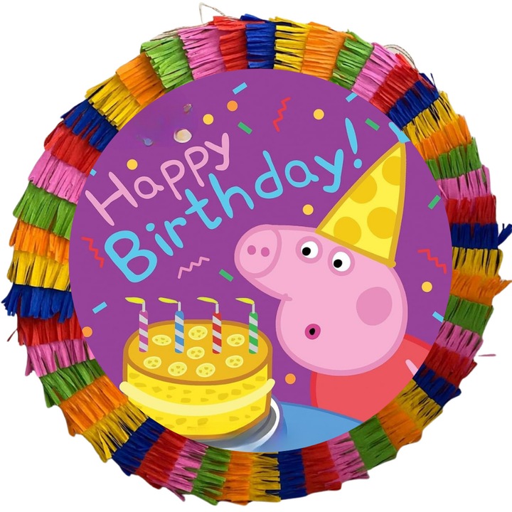 Gyerek pinata Peppa Pig, 35 cm, többszínű