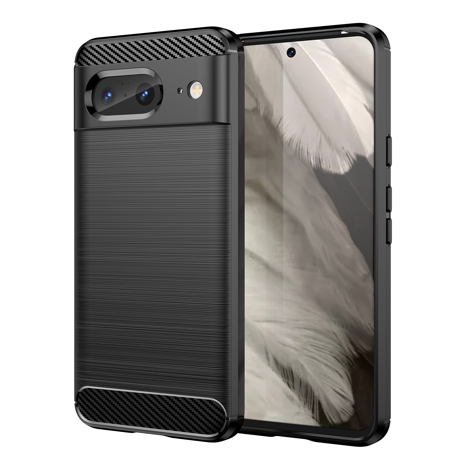 Husa telefon, pentru Google Pixel 8 5G, De inalta calitate subtire si usoara periata confortabila TPU Soft Feel, Carbon Fiber Negru