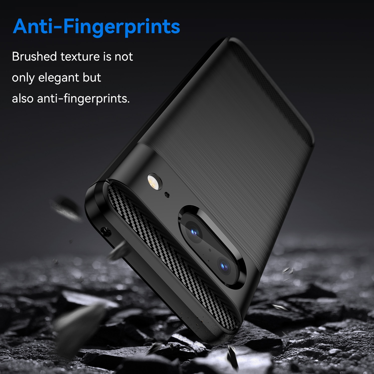 Husa telefon, pentru Google Pixel 8 5G, De inalta calitate subtire si usoara periata confortabila TPU Soft Feel, Carbon Fiber Negru