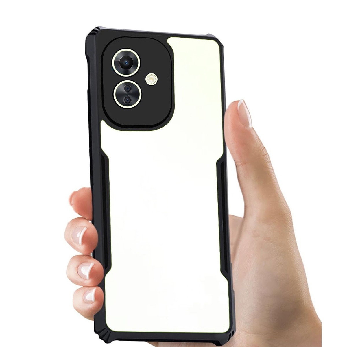 Husa telefon, pentru Motorola Moto G54 Power 5G, Bumper ultra subtire usor, moale TPU, acrilic transparent capac spate， Clear Black