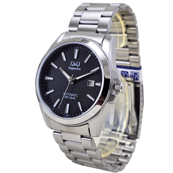 Férfi karóra Superior Q&Q S23A-501VY, automata szerkezet, ezüst