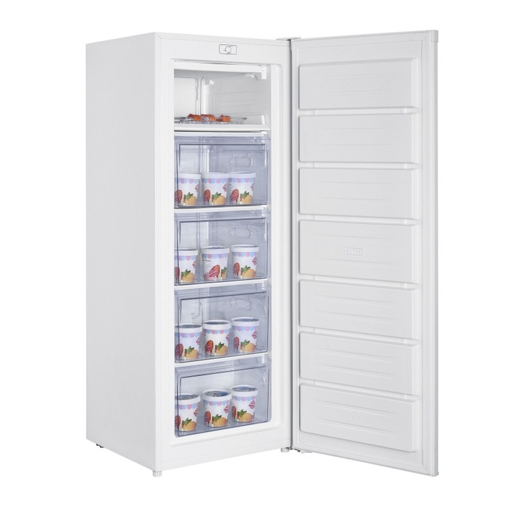 Congelator vertical Tesla RU1700HE, E, 168 L, H1425 rafturi, usa reversibila, alb