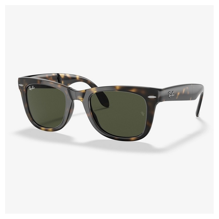 Ochelari de soare Ray-Ban RB4105, Wayfarer, Pliabile, Forma Patrata Clasica, Havana, Verde