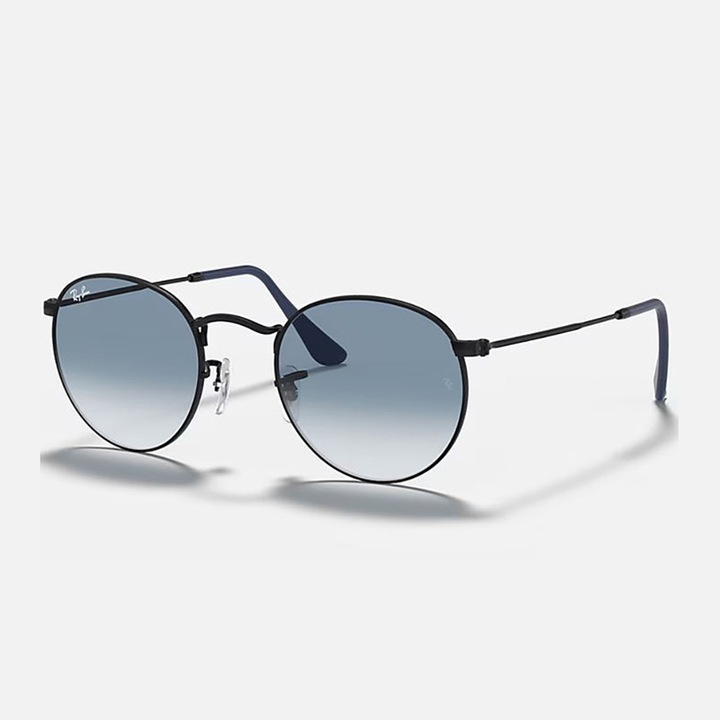 Ochelari de soare Ray-Ban RB3447, forma rotunda, lentile cristal polarizate, negru, albastru gradient