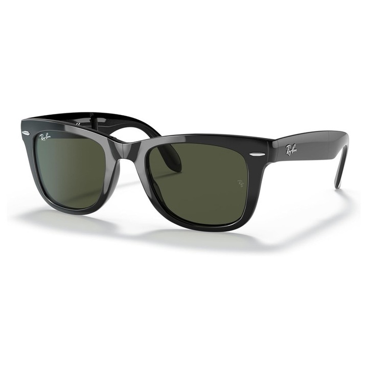 Ochelari de soare Ray-Ban RB4105, Wayfarer Folding Classic, negru, lentile verzi, unisex