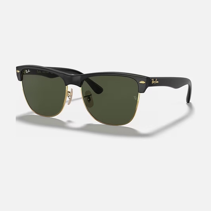 Слънчеви очила Ray-Ban RB4175, CLUBMASTER, квадратна форма, черни, зелени лещи