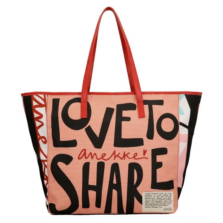 Strandtáska, Anekke, Pamut, Cipzárral, 52x37x18 cm, 38494-223