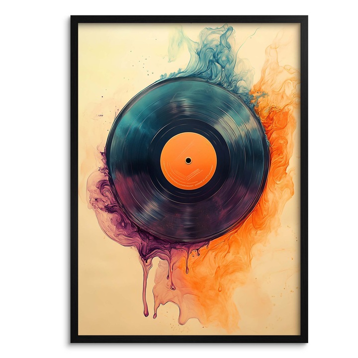 Poster De Perete Cu Rama, Decowalls, Muzica, 50x70 cm, Hartie Fotografica De Inalta Calitate De 240g, Rama Din MDF, Plexiglas In Loc De Sticla, Cleme Metalice Pentru Suspendare, Multicolor