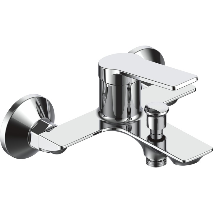Смесител за вана и душ La Brocca ROMA P800C305, едноръкохватков, тънък дизайн, водоспестяващ, безшумен, лесен за почистване и монтаж, санитарен месинг, хромирано покритие