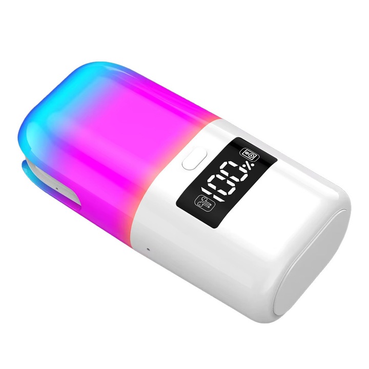 Blasterra Vezeték nélküli Bluetooth fülhallgató beépített hangszóróval és mikrofonnal, RGB töltőtokkal és LED kijelzővel WLM-110